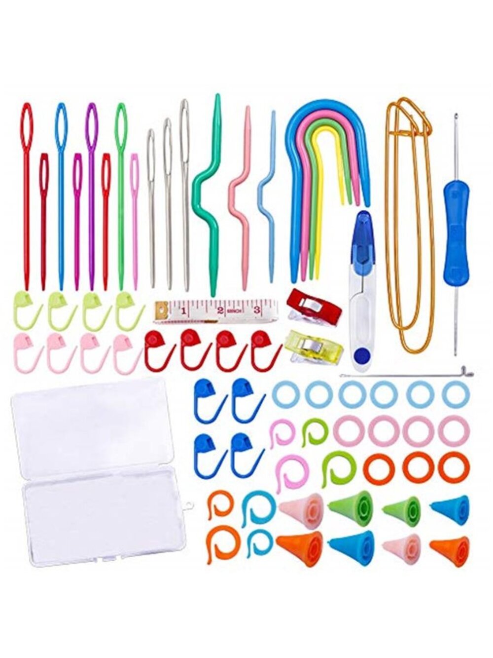 Crochet Knitting Accessories Kit 91 Piece Stitch Markers Yarn Needles Craft Set